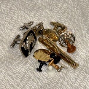 Vintage Cufflinks Tie Clip Lot Mismatch SWANK Misc
